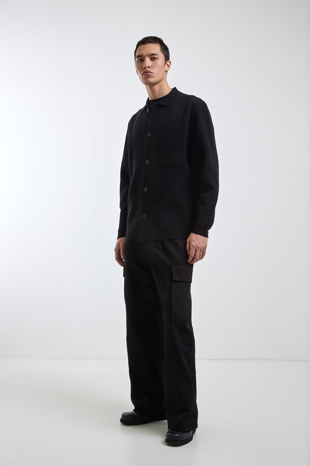 Bari knitted wool overshirt